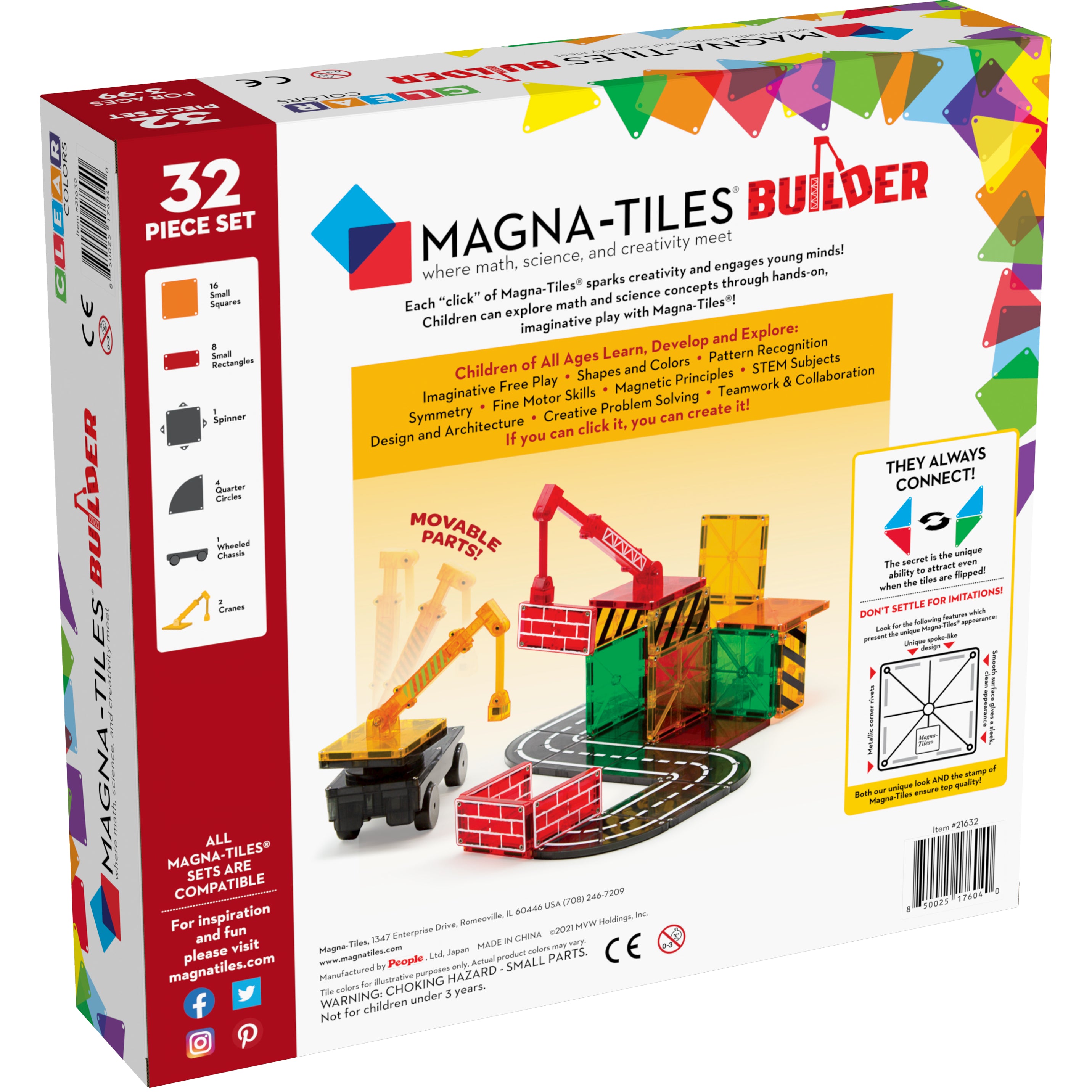 Magna-Tiles® Builder 32-Piece Set | Magnetic Building Sets